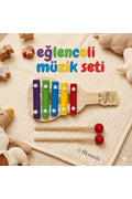 Ahşap Gitar Ksilofon 5 Nota Ksilefon Çalgı (KÜÇÜK BOY) Selefon Oyuncak Renkli İşitsel Bebek ve Çocuk