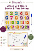 Ahşap Çift Taraflı Bultak & Yazı Tahtası | Kalem Dahil | Eğitici Montessori Bebek Çocuk Oyuncağı
