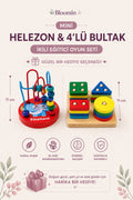 Mini Helezon & 4’lü Bultak Eğitici Ahşap Oyuncak Seti
