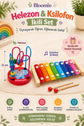 Ahşap Mini Helezon & Ksilofon Eğitici Oyuncak Seti