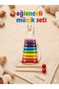 Ahşap Gitar Ksilofon 8 Nota Ksilefon Çalgı(BÜYÜK BOY)Selefon Oyuncak Renkli İşitsel Bebek ve Çocuk