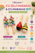 2’li Zilli Marakas ve 2’li Ahşap Marakas Eğlenceli Eğitici Müzik Seti