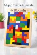 Ahşap Tetris Blok Puzzle Zeka Oyuncağı Montessori Beceri Gelişimi El Beceri Oyuncağı