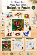 Ahşap Eğitici Bultak & Puzzle Oyuncak Ve Yaz Sil Yazı Tahtası Bebek Çocuk Ahşap Oyuncak